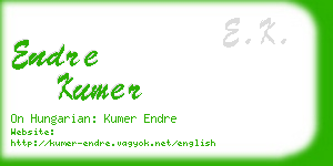 endre kumer business card